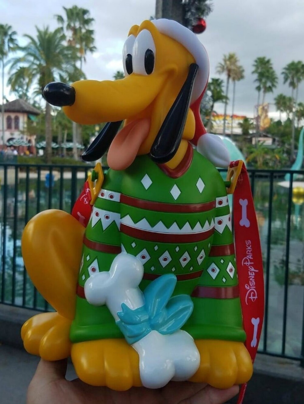 Disney Parks Premium Pluto Holiday Christmas Sweater Popcorn Bucket